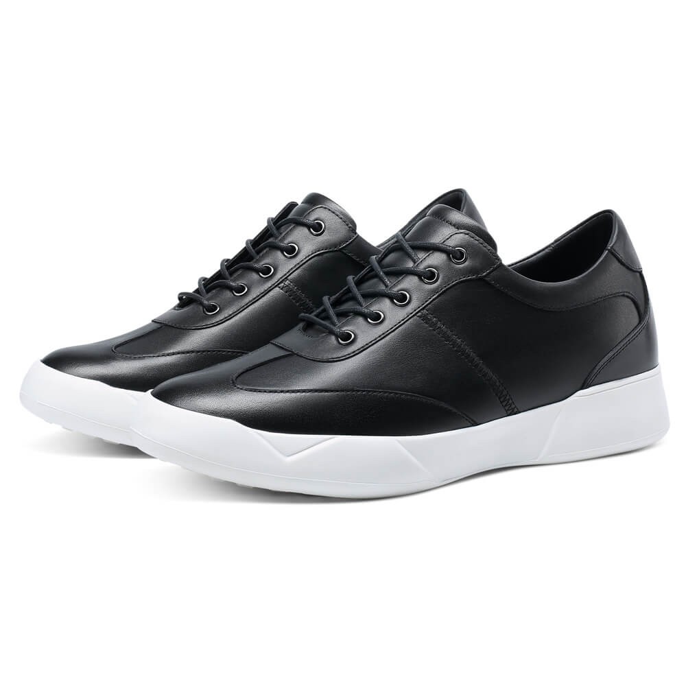 STRIDE Height Increasing Shoes For Men - Shoes That Increase Your Height - Men Black Casual Sneakers 7 CM / 2.76 Inches
