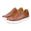 STRIDE Height Increasing Shoes For Men Casual Elevator Shoes Tan Leather Casual Sneakers 7CM / 2.76 Inches Taller