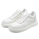 STRIDE Taller Sneakers - Mens Elevator Shoes - White Leather Casual Sneakers 6cm / 2.36 Inches