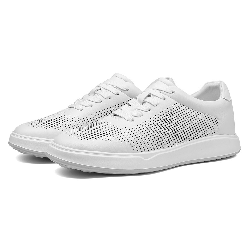 STRIDE Tall Men Shoes - Breathable White Sneakers Increase Height For Men 7CM / 2.76 Inches