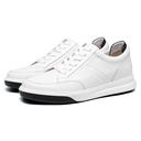 STRIDE Elevator Sneakers For Men - White Leather Hidden Heel Shoes - Sneaker To Increase Height 7CM / 2.76 Inches