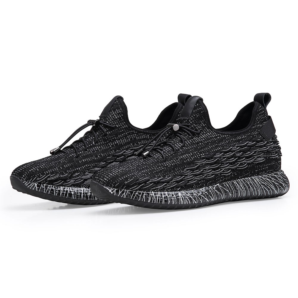 STRIDE Elevator Sneakers That Give You Height 7 CM Black Height Increasing Sneakers For Men 7CM / 2.76 Inches (37)