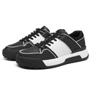 STRIDE Male Shoes That Add Height - Casual Elevator Shoes For Men - Black Leather Sneakers 7CM / 2.76 Inches
