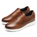 STRIDE Casual Tall Men Shoes - High Heel Shoes For Men - Brown Leather Oxford Shoes That Get Taller 7CM / 2.76 Inches Taller