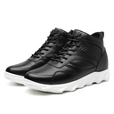 STRIDE Height Increasing Shoes - Mens Shoes That Add Height - Black High Top Sneakers 8cm / 3.15 Inches