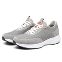 STRIDE Men Elevator Sneakers - Stylish Height Increasing Shoes - Gray Suede Leather Sneakers 8 CM / 3.15 Inches