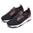 STRIDE Height Increasing Sneakers - Black Knit Fabric Elevator Sneakers For Men - Outdoor Casual Tall Men Shoes 8CM / 3.15Inches