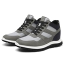 STRIDE Elevator Shoes For Men - Height Increasing Sneakers - Gray Nubuck High Top Sneakers 9cm / 3.54 Inches