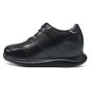 STRIDE Elevator Sneakers For Men Black Genuine Leather Shoes To Be Taller 10CM / 3.94 Inches