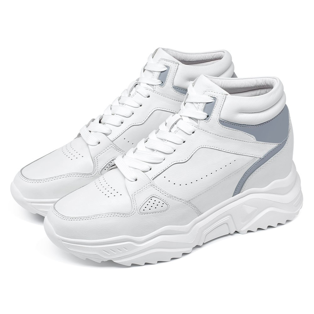 STRIDE Height Increasing Sneakers - Mens Sneakers That Make You Taller - High Top Men White Sneakers 10 CM / 3.94 Inches (37)