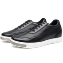 STRIDE Casual Men Taller Shoes - Hidde High Heel Shoes For Men - Black Leather Sneakers That Add Height 6CM / 2.36 Inches