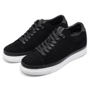 STRIDE Casual Tall Men Shoes - Men Elevator Sneakers - Black Suede Leather Sneakers For Men 6CM / 2.36 Inches