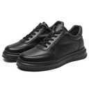 STRIDE Taller Sneakers - Mens Elevator Shoes - Black Leather Casual Sneakers 6cm / 2.36 Inches