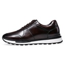 STRIDE Casual Elevator Shoes For Men - Leather Hand Painted Casual Shoes - Coffee - 6 CM/2.36 Inches Taller