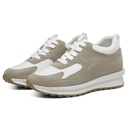 STRIDE Elevator Sneakers For Women - Height Increasing Shoes For Ladies - Khaki Wedge Sneakers 7cm / 2.76 Inches