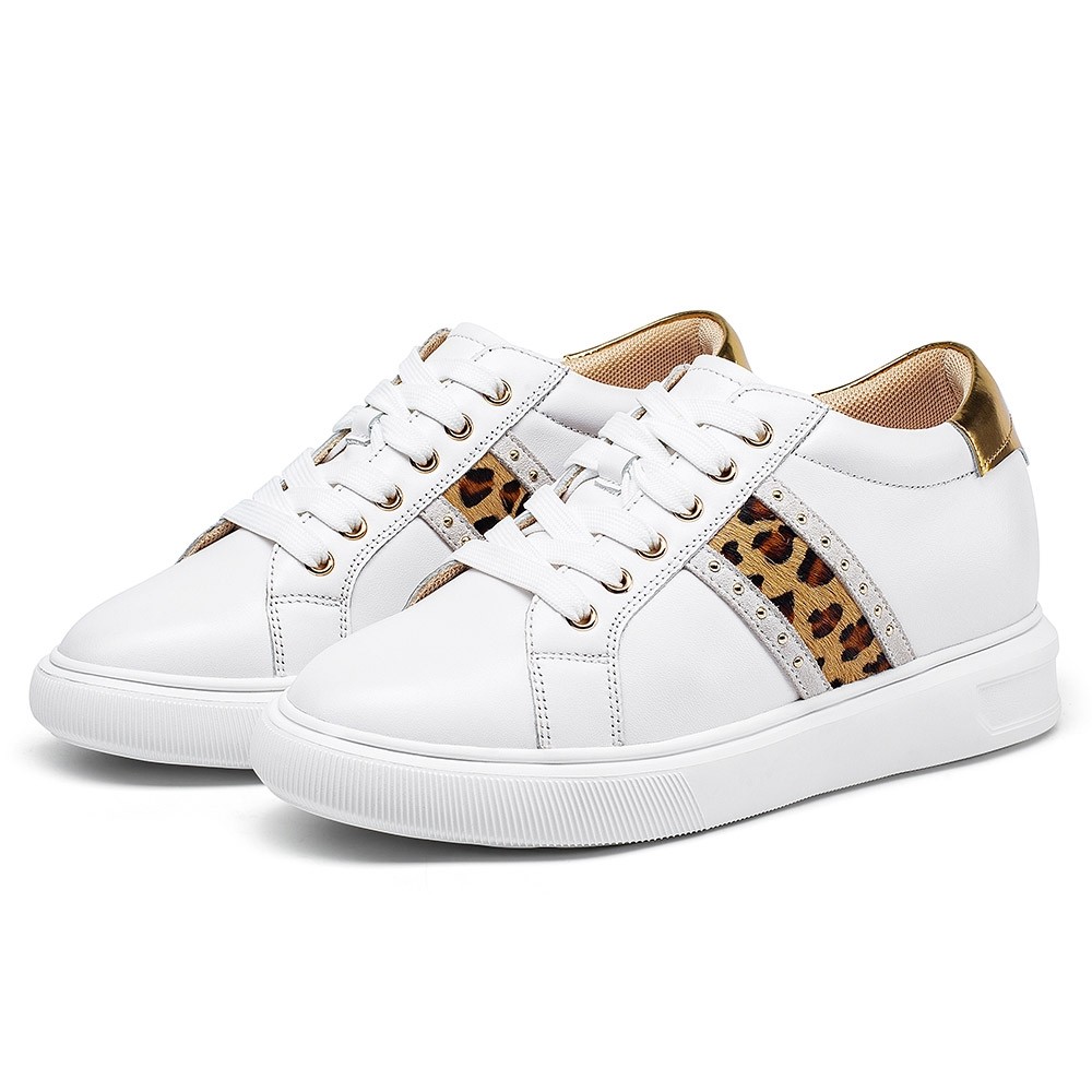 STRIDE Elevator Shoes For Women - Elevator Shoes Sneakers Women - White Wedge Sneakers 7 CM / 2.76 Inches (34)