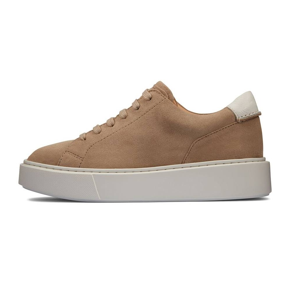 STRIDE 7 CM / 2.76 Inches Sand Suede Women Elevator Wedge Sneakers