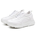 STRIDE Elevator Shoes For Women - Height Increasing Shoes For Ladies - White Wedge Sneakers 8cm / 3.15 Inches