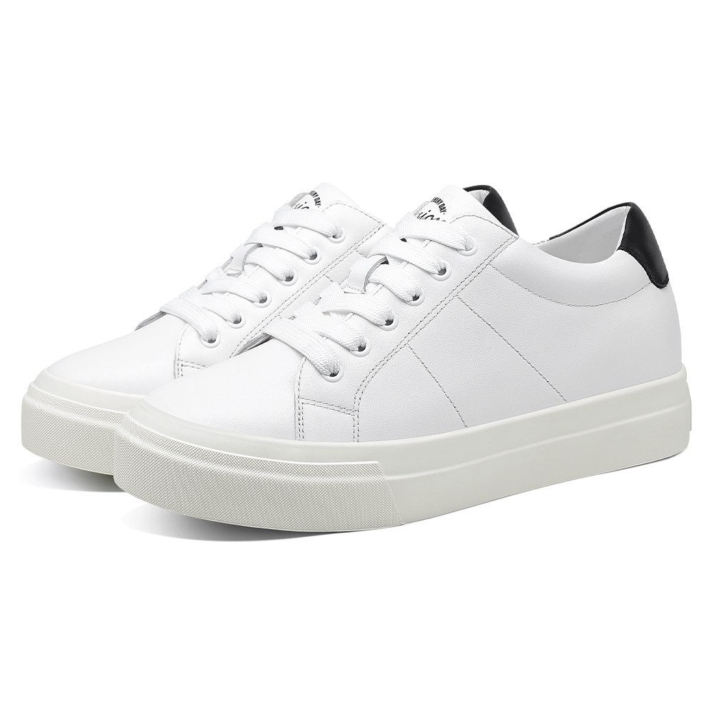 STRIDE Elevator Shoes For Women - Women Platform Shoes - Casual White Sneakers For Women 6CM / 2.36 Inches